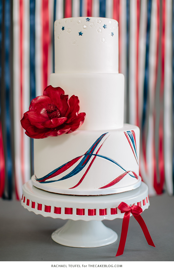 American Flag Wedding Cake | by Rachael Teufel for TheCakeBlog.com