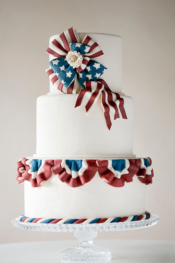 Vintage American Patriotic Bunting Cake | by Erin Gardner for TheCakeBlog.com