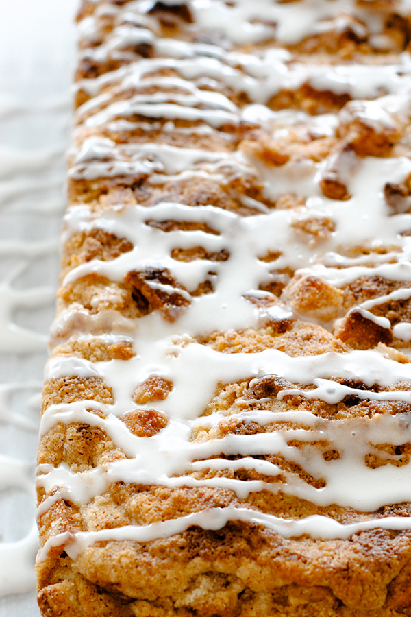 Apple Crumb Cake with chunks of fresh apple, cinnamon and a double crumble topping | Carrie Sellman for TheCakeBlog.com