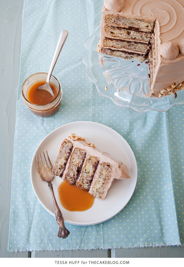 Banana Chocolate Hazelnut Cake | Recipe by Tessa Huff for TheCakeBlog.com