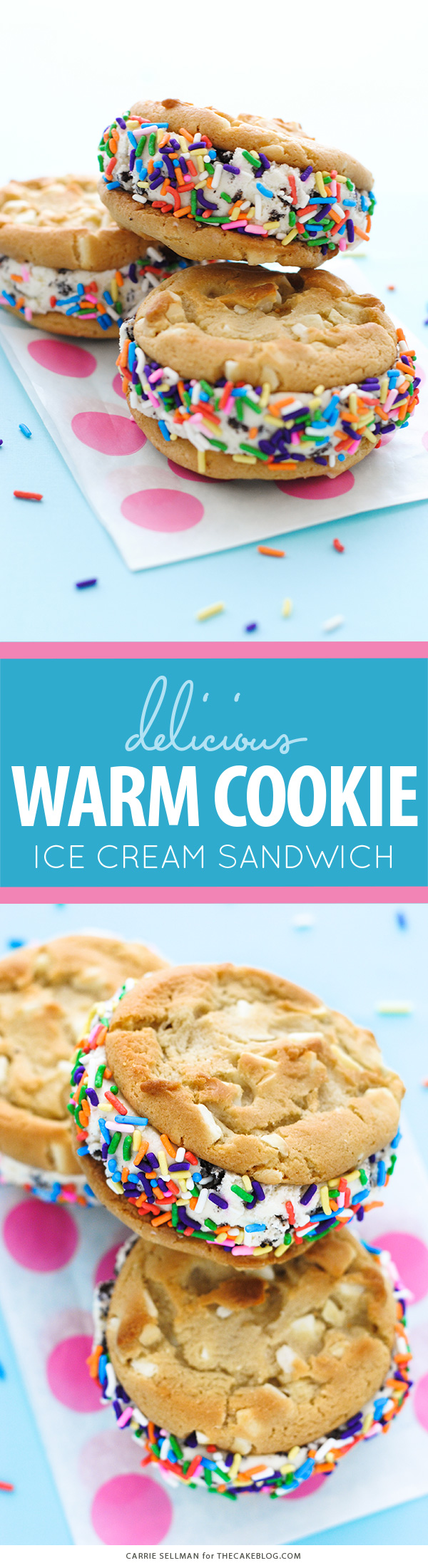 Warm Cookie Ice Cream Sandwich | Carrie Sellman for TheCakeBlog.com