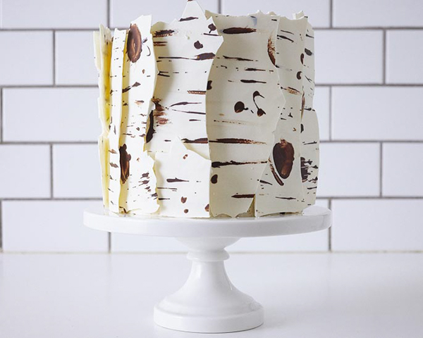 Birch Log Cake! Learn how to make this wintry, birch cake that looks just like a natural birch branch | by Cakegirls for TheCakeBlog.com