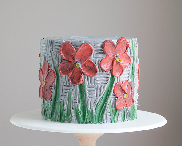 Buttercream Palette Knife Painted Cake - how to paint a cake using buttercream frosting, a spatula and an oil painting technique | by Erin Gardner for TheCakeBlog.com