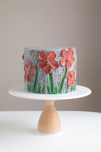 Buttercream Palette Knife Painted Cake - how to paint a cake using buttercream frosting, a spatula and an oil painting technique | by Erin Gardner for TheCakeBlog.com