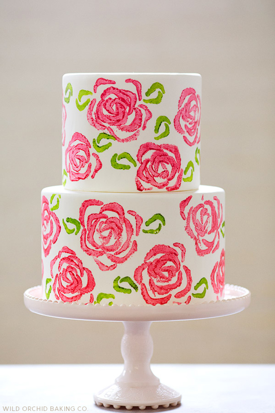 DIY Celery Stamp Rose Cake by Wild Orchid Baking Co  |  TheCakeBlog.com
