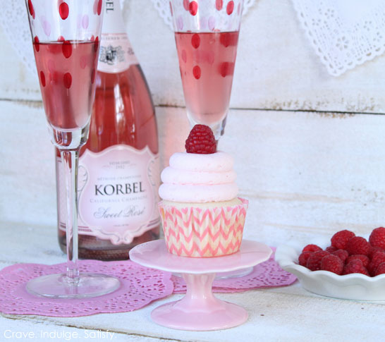Champagne & Raspberry Cupcakes by Lauren Kapeluck | TheCakeBlog.com