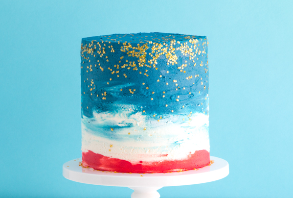 Chocolate Fireworks Cake - how to make red, white and blue fireworks out of chocolate | by Erin Gardner for TheCakeBlog.com