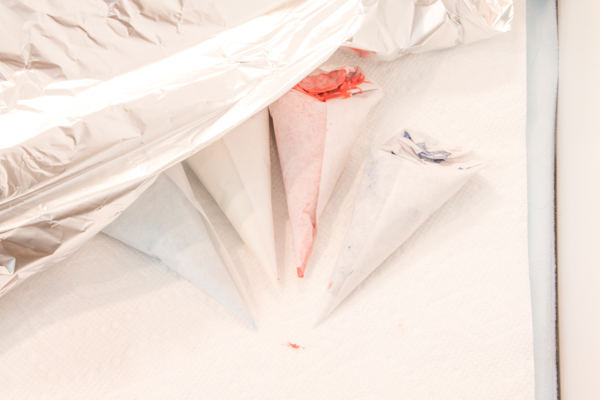 Chocolate Fireworks Cake - how to make red, white and blue fireworks out of chocolate | by Erin Gardner for TheCakeBlog.com