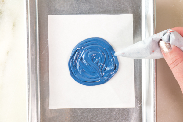 Chocolate Fireworks Cake - how to make red, white and blue fireworks out of chocolate | by Erin Gardner for TheCakeBlog.com