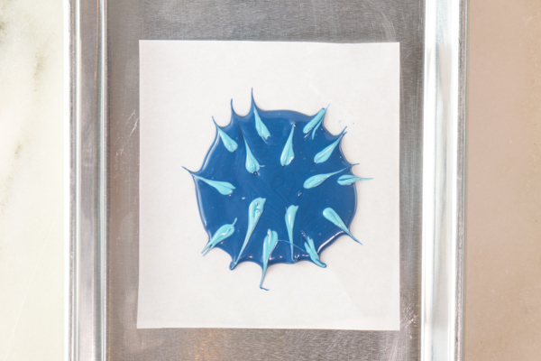 Chocolate Fireworks Cake - how to make red, white and blue fireworks out of chocolate | by Erin Gardner for TheCakeBlog.com