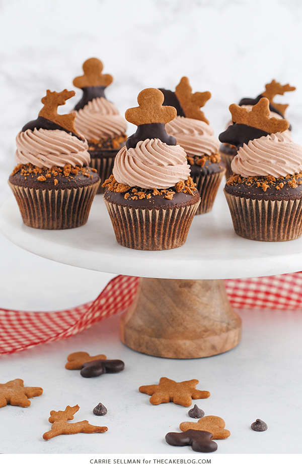 Chocolate Gingerbread Cupcakes | by Carrie Sellman for TheCakeBlog.com