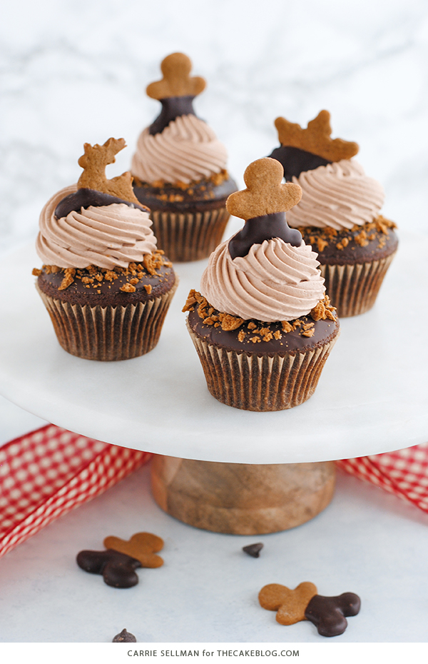 Chocolate Gingerbread Cupcakes | by Carrie Sellman for TheCakeBlog.com