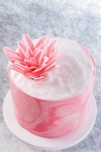 Chocolate Marble Cake - how to wrap a cake with marbled chocolate | by Erin Gardner for TheCakeBlog.com