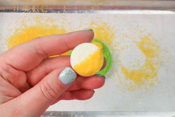 Sprinkle Ornament Cake – how to make sparkling ornaments for cakes and cupcakes using chocolate, cookie cutters and sprinkles | by Erin Gardner for TheCakeBlog.com