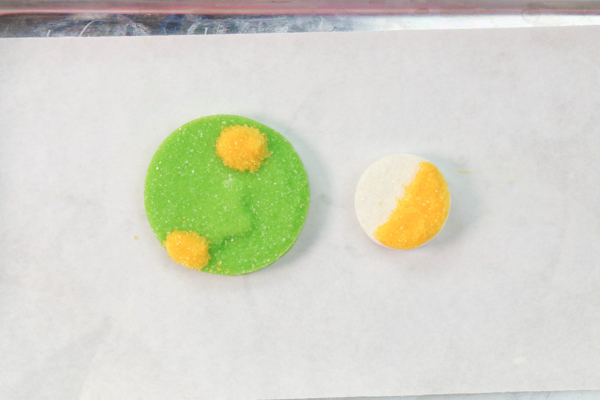 Sprinkle Ornament Cake – how to make sparkling ornaments for cakes and cupcakes using chocolate, cookie cutters and sprinkles | by Erin Gardner for TheCakeBlog.com