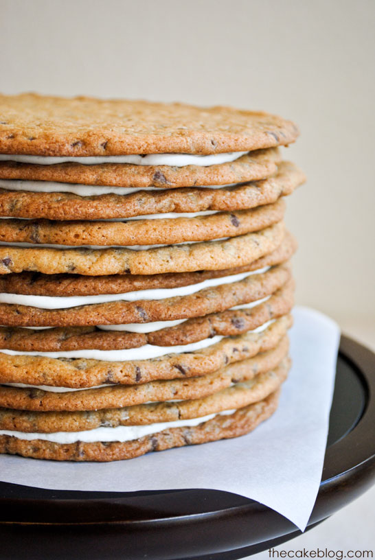 Chocolate Chip Cookie Layer Cake - the ultimate cookie cake for cookie lovers | by Carrie Sellman for TheCakeBlog.com
