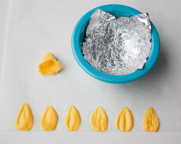 Chocolate Daffodils - how to make a chocolate flower cake, featuring chocolate daffodils | by Erin Gardner for TheCakeBlog.com