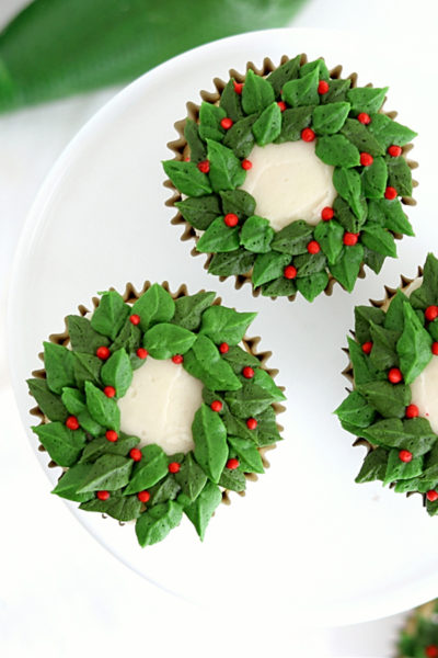 Christmas Wreath Cupcakes