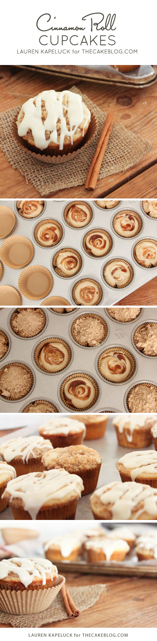 Cinnamon Roll Cupcakes | by Lauren Kapeluck for TheCakeBlog.com