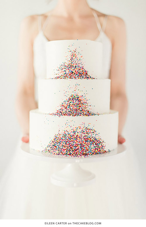 10 Confetti Throwing Cakes  | including this design by Eileen Carter Creations | on TheCakeBlog.com