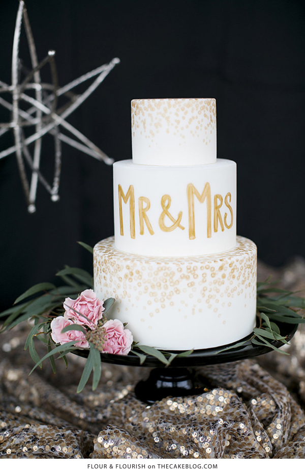 10 Confetti Throwing Cakes  | including this design by Flour & Flourish  | on TheCakeBlog.com