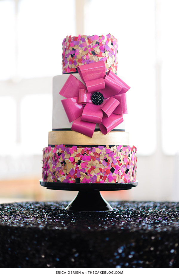 10 Confetti Throwing Cakes  | including this design by Erica OBrien  | on TheCakeBlog.com