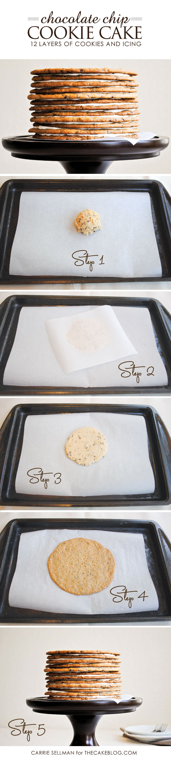 Chocolate Chip Cookie Layer Cake - the ultimate cookie cake for cookie lovers | by Carrie Sellman for TheCakeBlog.com