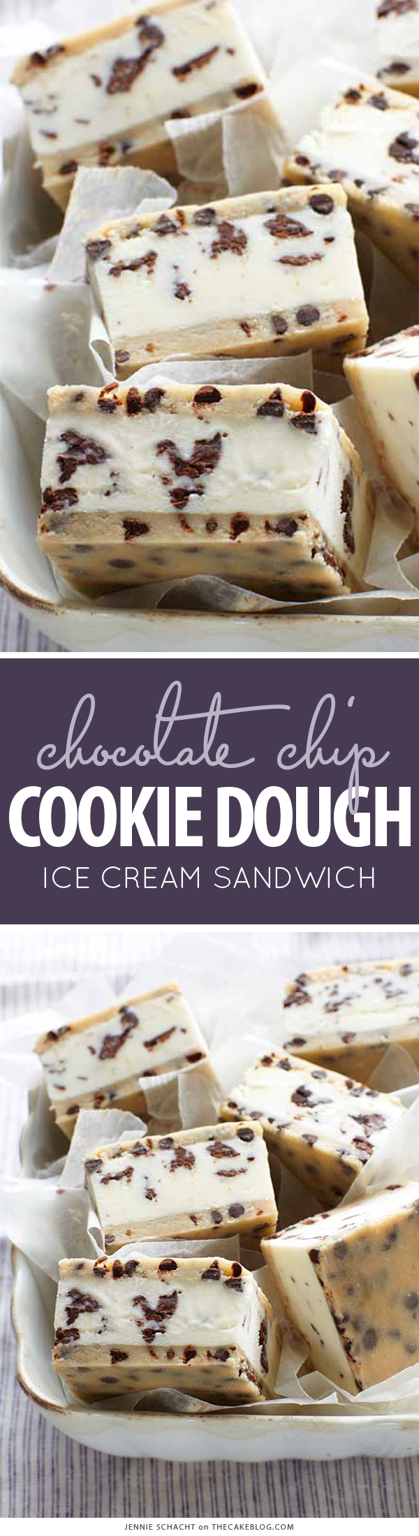 Chocolate Chip Cookie Dough Ice Cream Sandwich | by Jennie Schacht, author of I Scream Sandwich! on TheCakeBlog.com