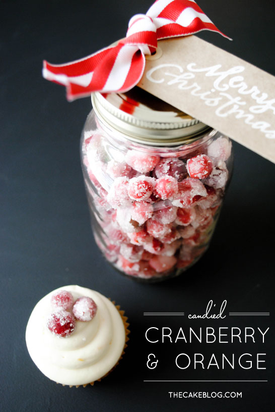 Cranberry Orange Cupcakes with sugared cranberries. Perfect for the holidays and Christmas dessert | Carrie Sellman for TheCakeBlog.com