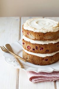 Poached Pear & Cranberry Cake | by Tessa Huff | TheCakeBlog.com