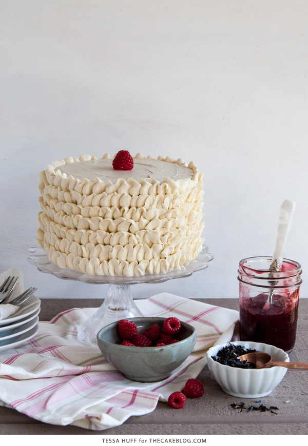 Raspberry Earl Grey Cake | by Tessa Huff for TheCakeBlog.com