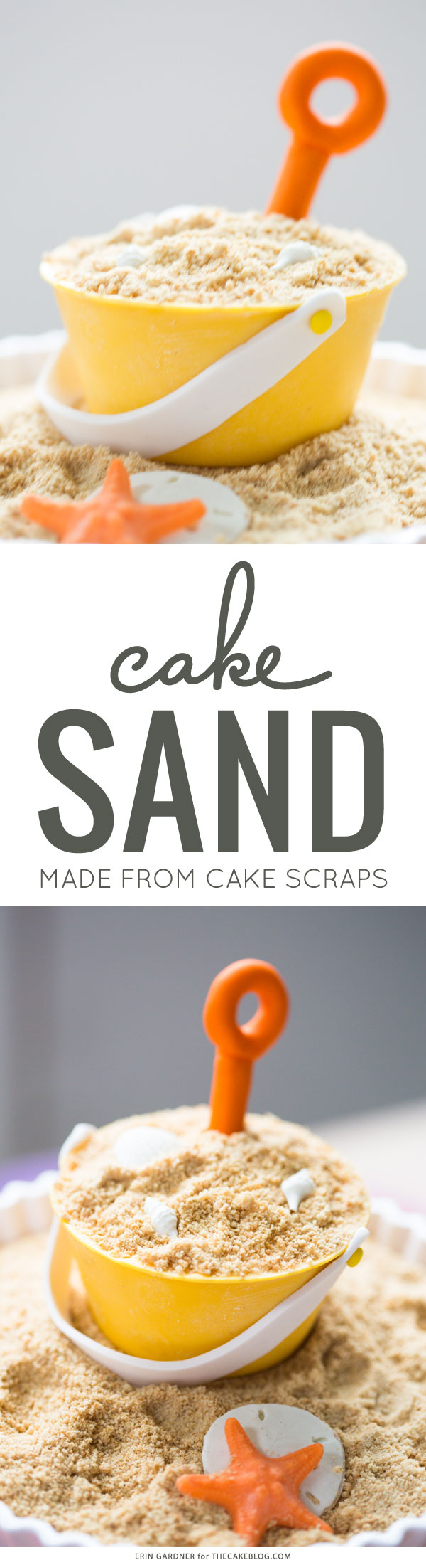 Make edible sand from cake | great for summer cakes | DIY Cake Tutorial by Erin Gardner for TheCakeBlog.com