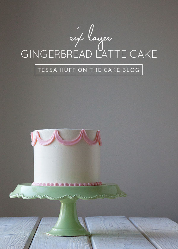 Gingerbread Latte Cake! Gingerbread cake, espresso buttercream and toffee bits, perfect for holiday parties and Christmas dessert | by Tessa Huff for TheCakeBlog.com