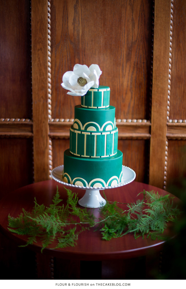 10 Gorgeously Green Cakes  | including this design by Flour & Flourish  | on TheCakeBlog.com