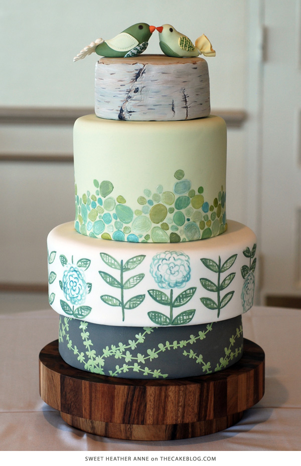 10 Gorgeously Green Cakes  | including this design by Sweet Heather Anne | on TheCakeBlog.com