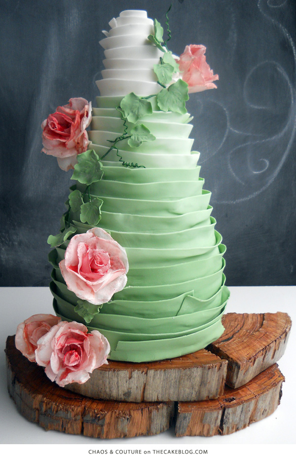 10 Gorgeously Green Cakes  | including this design by Chaos & Couture  | on TheCakeBlog.com