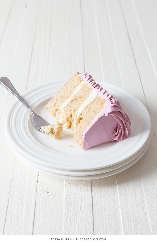 Hazelnut Nutcracker Cake - a brown sugar nutmeg cake with hazelnut praline buttercream | by Tessa Huff for TheCakeBlog.com