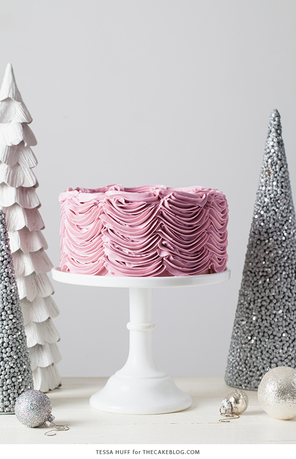 Hazelnut Nutcracker Cake - a brown sugar nutmeg cake with hazelnut praline buttercream | by Tessa Huff for TheCakeBlog.com