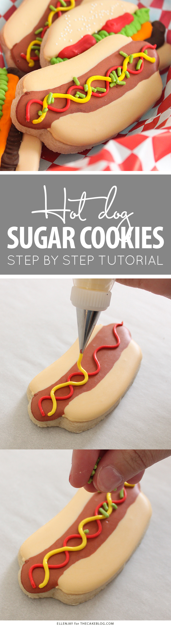 Hot Dog Sugar Cookies | by ellenJAY for TheCakeBlog.com