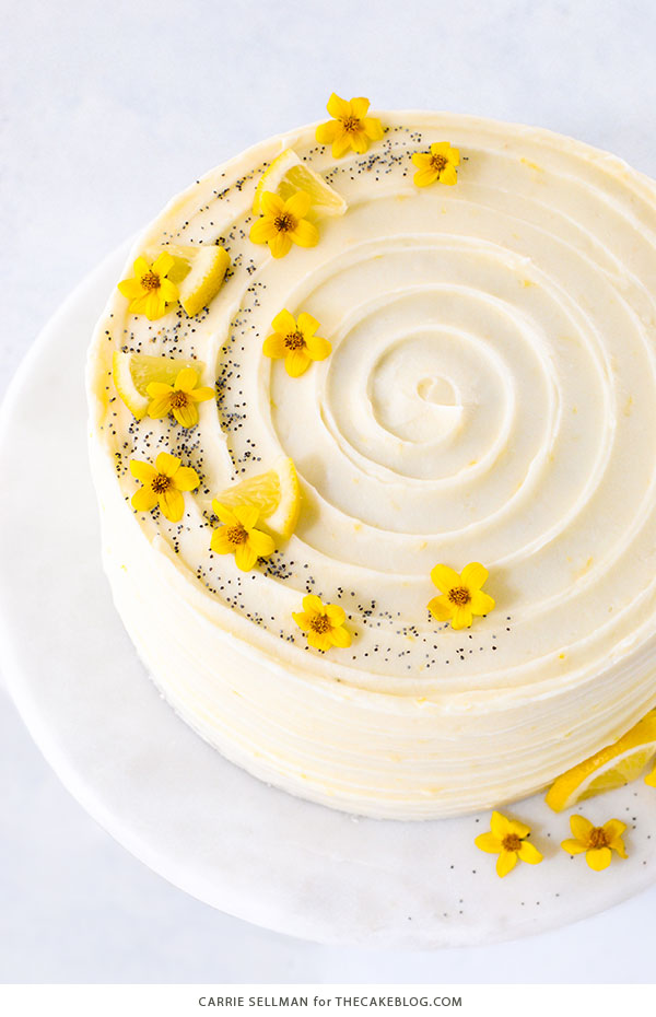 Lemon Poppy Seed Cake | by Carrie Sellman for TheCakeBlog.com #cake #lemon #easter #easterdinnerideas