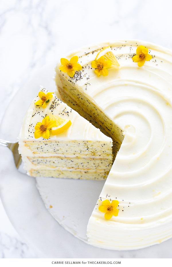 Lemon Poppy Seed Cake | by Carrie Sellman for TheCakeBlog.com #cake #lemon #easter #easterdinnerideas