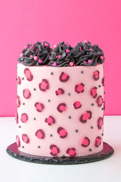 Leopard Print Buttercream Cake