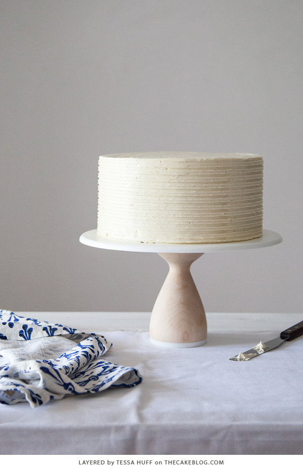 London Fog Cake - chocolate cake with Earl Grey buttercream and salted caramel, a recipe from the new cake book Layered by Tessa Huff | on TheCakeBlog.com