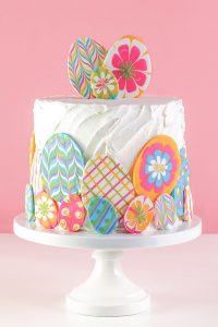 Marbled Chocolate Easter Eggs - how to make marbled Easter egg toppers for cakes and cupcakes using chocolate coating and cookie cutters | by Erin Gardner for TheCakeBlog.com