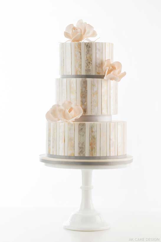Metallic Watercolor Cake  |  by AK Cake Design  |  TheCakeBlog.com
