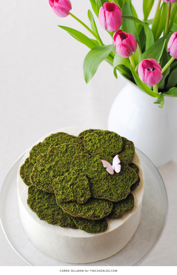 Cookie Moss Cake | how to make edible moss from sugar cookie dough | by Carrie Sellman for TheCakeBlog.com