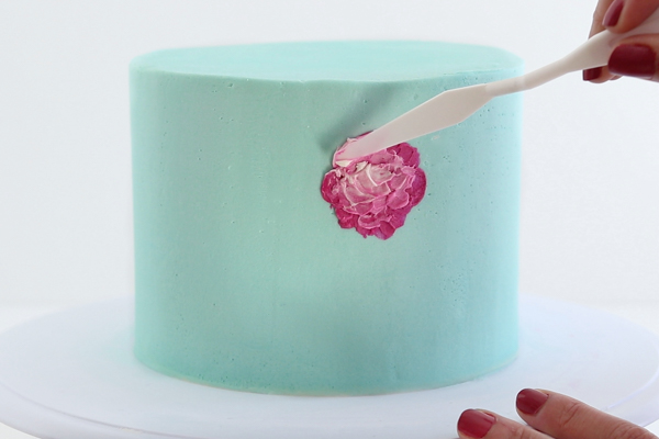 Painted Buttercream Flower Cake | by Whitney DePaoli for TheCakeBlog.com