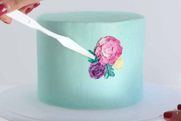 Painted Buttercream Flower Cake | by Whitney DePaoli for TheCakeBlog.com