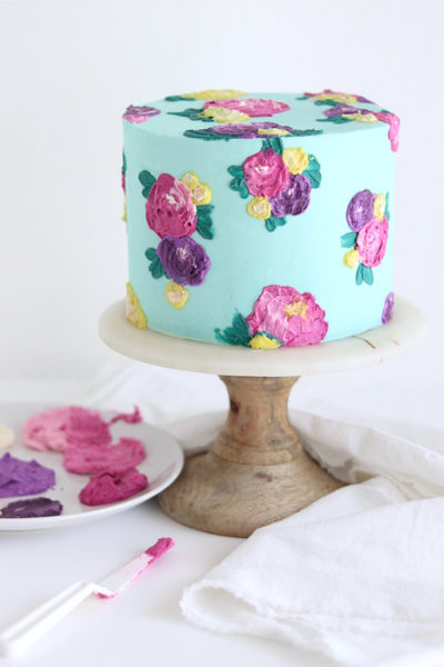 Painted Buttercream Flower Cake