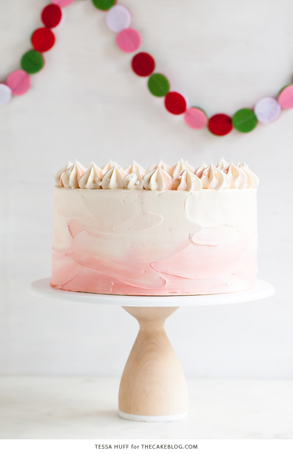 Peppermint Red Velvet Cake - bright red cake layered with white chocolate peppermint buttercream | by Tessa Huff for TheCakeBlog.com